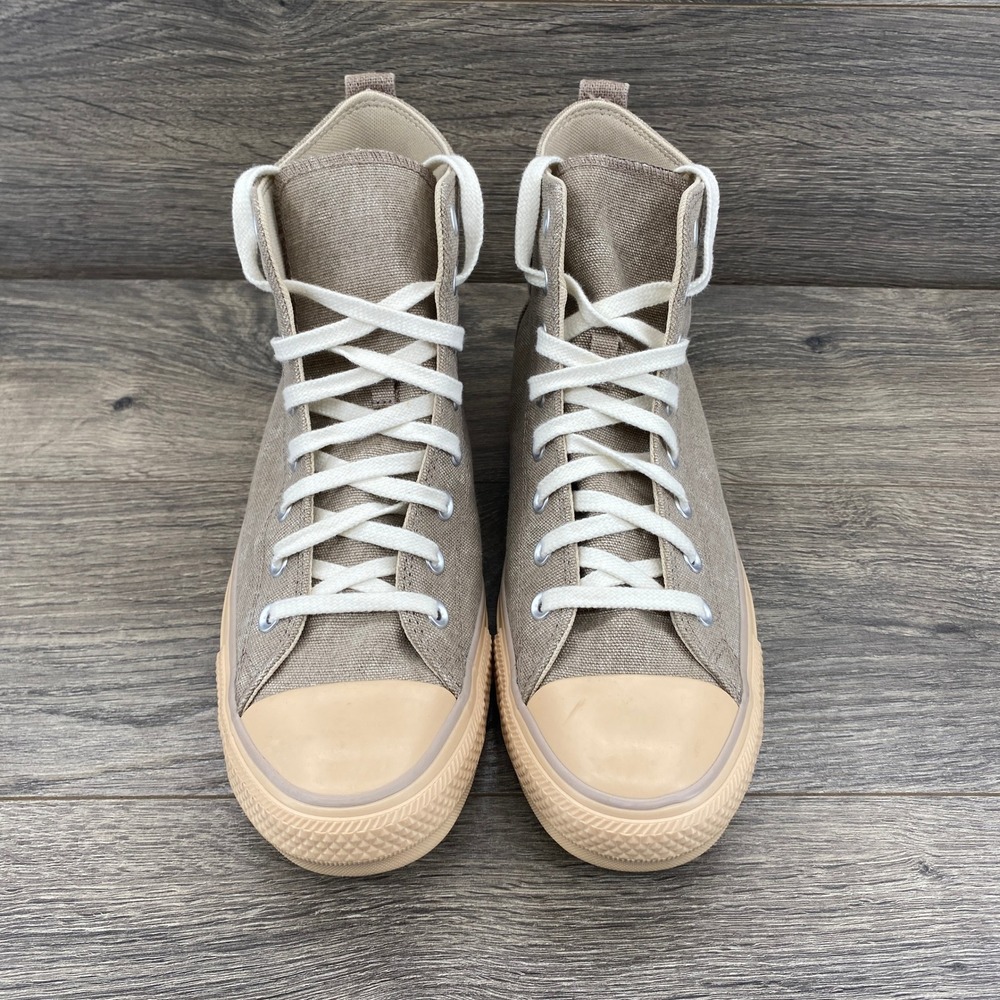 Converse Chuck Taylor All Star High Top Khaki Brown Twill Sneakers Mens 9.5 - Picture 9 of 12